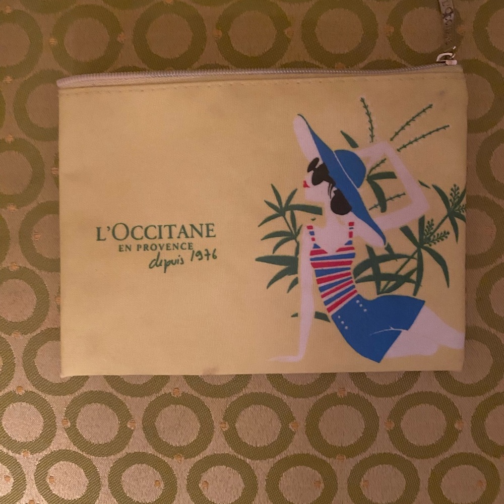 L’Occitane yellow soft cosmetic bag